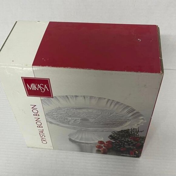 MIKASA Crystal FOOTED BON BON DISH Germany Winter Scene 9”HOLIDAY CLASSICS 10.5 - Picture 3 of 5